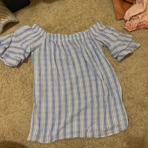 Women’s striped off the shoulder blouse